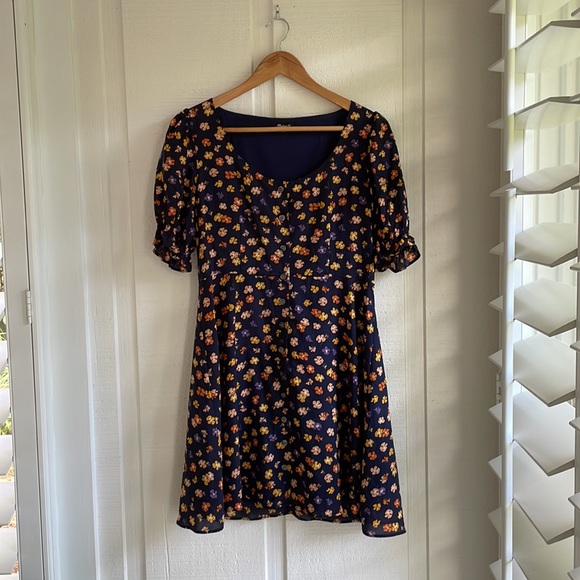 Madewell Do Well Navy Floral Mini Dress - Picture 6 of 10